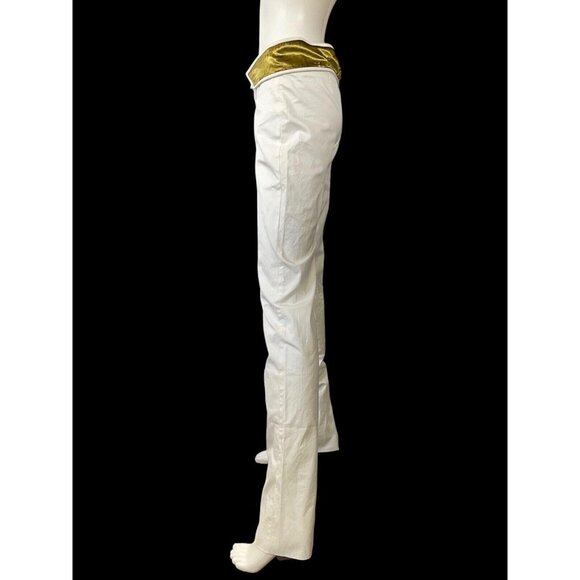 Gucci Women's Pants Dress Flat Front White 100%Cotton MADE IN ITALY US 40 - Picture 6 of 9